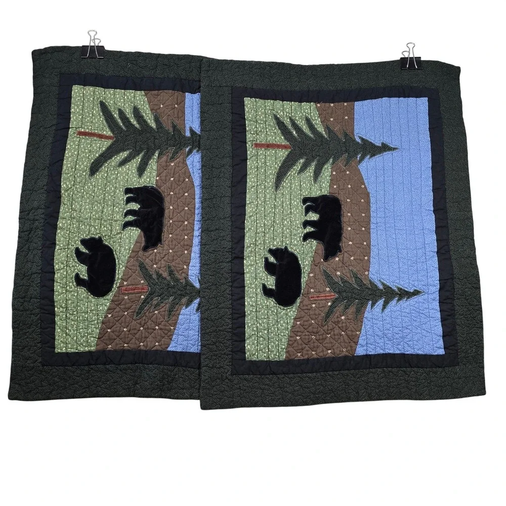 Donna Sharp Quilted Pillow Shams Set of 2 Bear Creek Cotton Lodge Cabin Decor